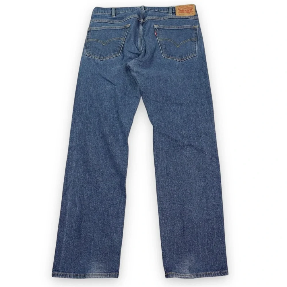 Levis Western‎ Fit Jeans Mens Size 34x32 Straight Bootcut Fit Blue Biker Strong